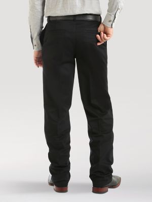 Men's Wrangler Casuals® Flat Front Relaxed Fit Pants in Black