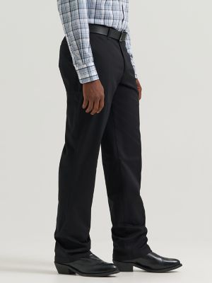 Mens Flat Front Relaxed Fit Pants:Black:30:36 alternative view 3