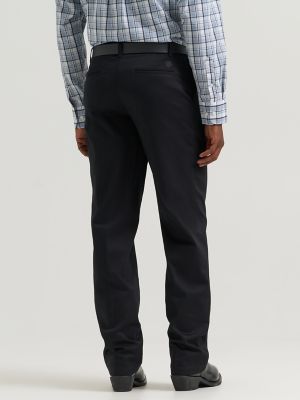 Mens Flat Front Relaxed Fit Pants:Black:30:36 alternative view 4