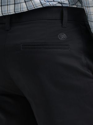 Mens Flat Front Relaxed Fit Pants:Black:30:36 alternative view 5