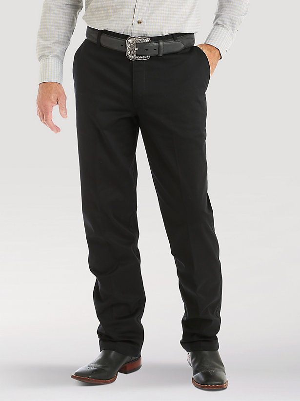 Men's Wrangler Casuals® Flat Front Relaxed Fit Pants in Black