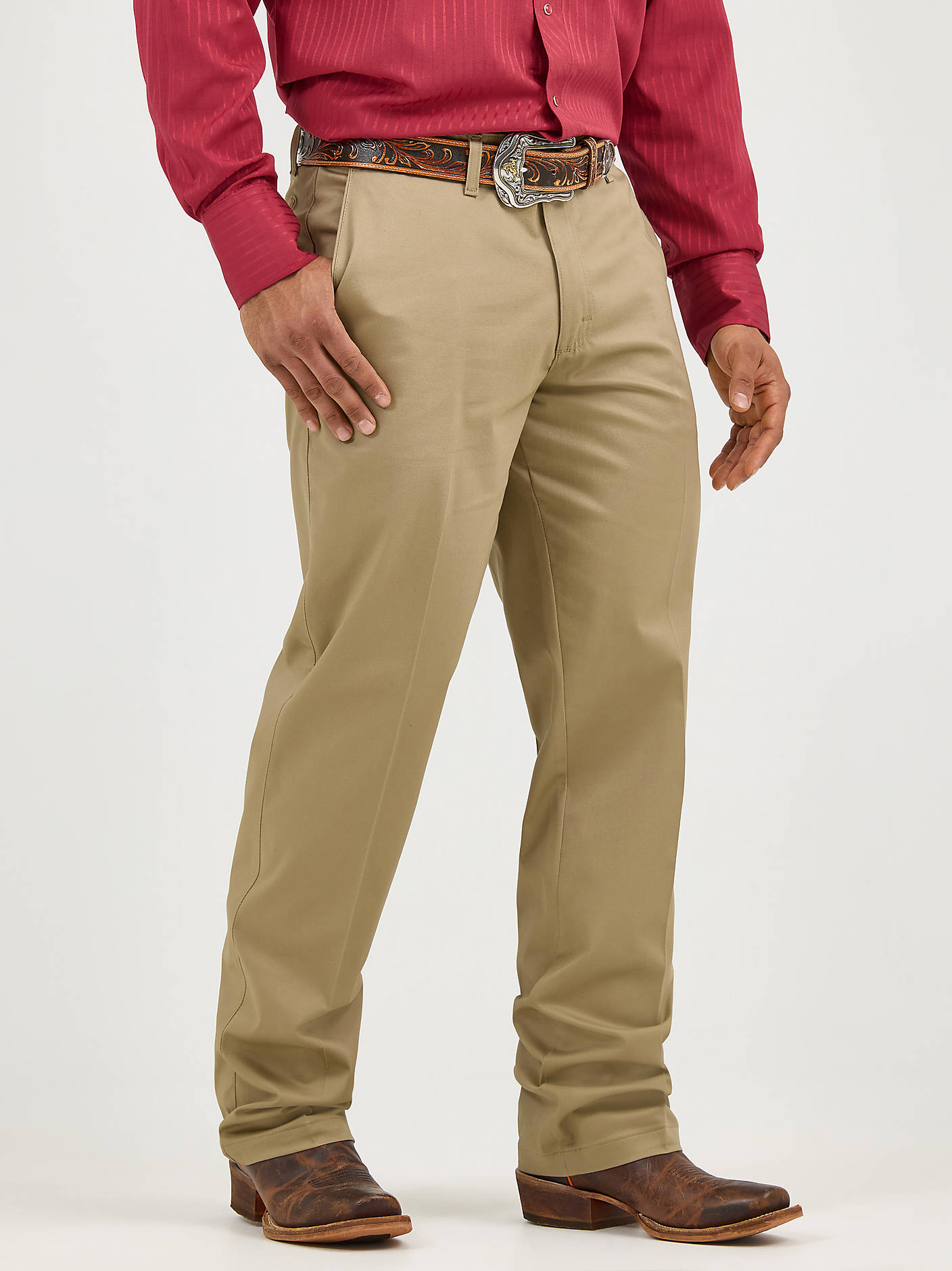 men's relaxed fit dress pants Dylan 2.0 - Short Rise Pant with Stretch - Fit/ Straight Leg these Pants keep you looking sharp for work Wrangler Men's Flat Front Casual
