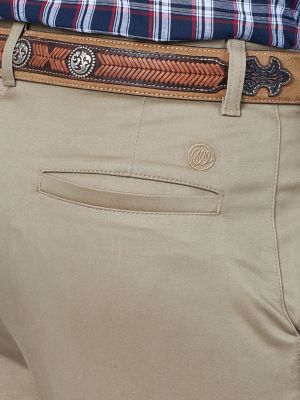 Men's Wrangler Casuals® Flat Front Relaxed Fit Pants in Khaki