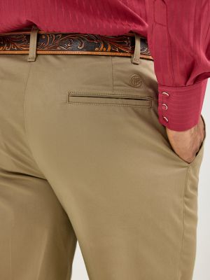 Men's Wrangler Casuals® Flat Front Relaxed Fit Pants in Khaki