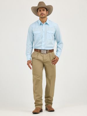 Khaki pants with store pleats