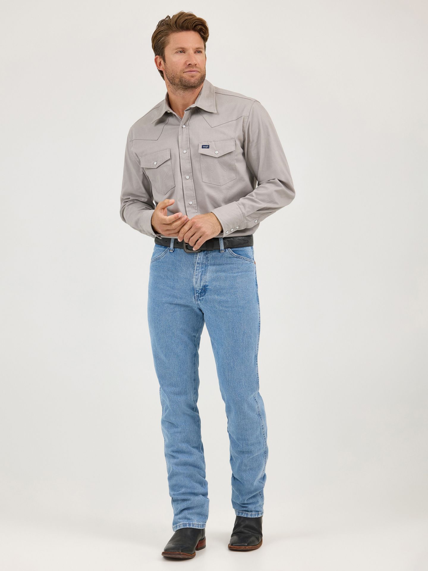 Мужские джинсы Wrangler Cowboy Cut® Slim Fit Jean, цвет: Состаренный варёный — фото 2