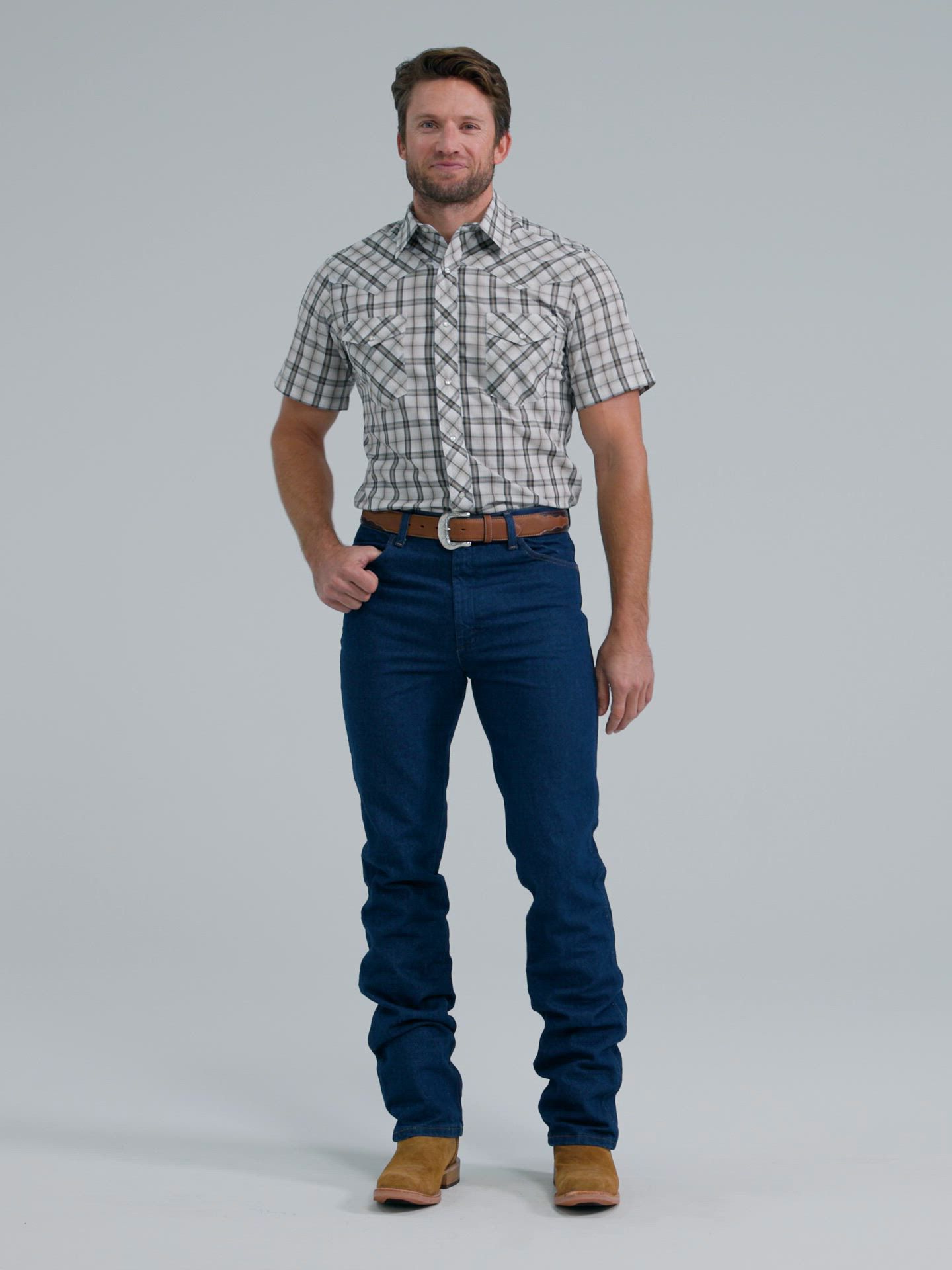 Мужские джинсы Wrangler Cowboy Cut® Slim Fit Jean, цвет: Состаренный варёный — фото 4