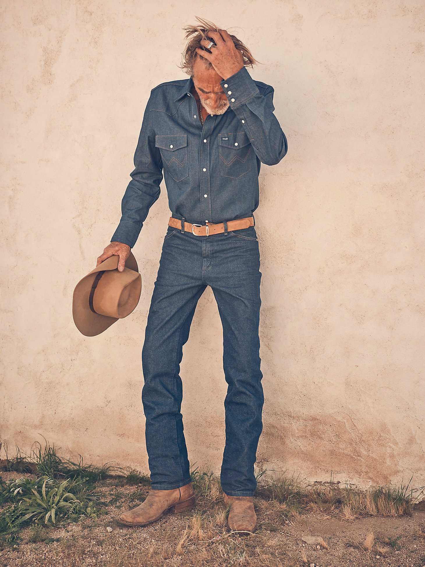 Wrangler® Cowboy Cut® Slim Fit Jean in Prewashed Indigo main view