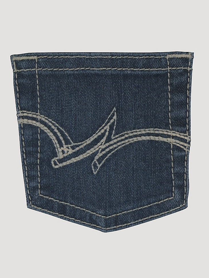 Girl's Wrangler® Premium Patch® Jean (4-14) in Dark Blue alternative view 2