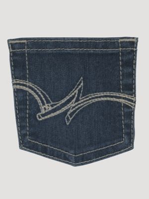 Girl's Wrangler® Premium Patch® Jean (4-14) in Dark Blue alternative view 4