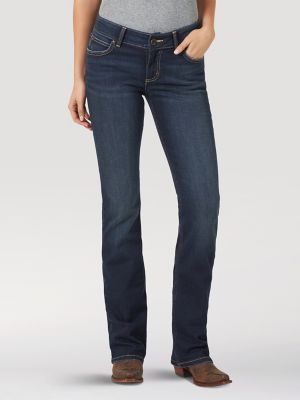 wrangler women's midtown high rise med trouser jeans