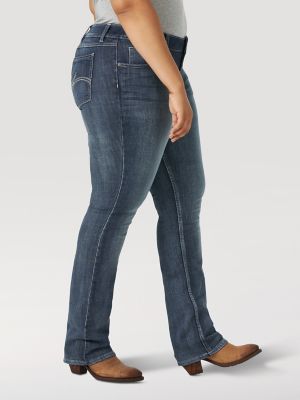 Plus Size Mid Rise Bootcut Denim Flared Jeans Straight Jeans Set