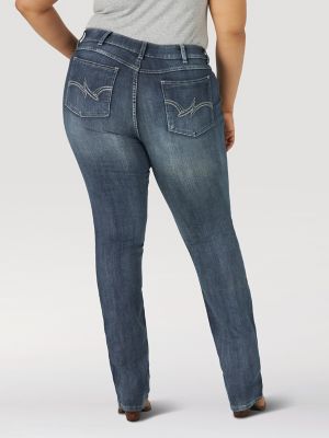 Women's Straight Leg Jean (Plus) in MS Wash