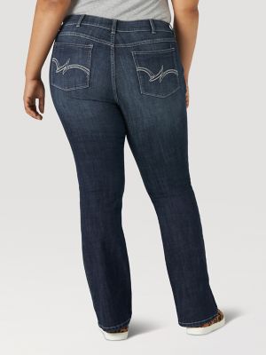 Women's Straight Leg Jean (Plus) in MS Wash