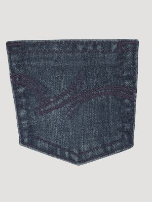 Girl's Wrangler&reg; Premium Patch&reg; Jean (4-14) in Mid Blue alternative view 2