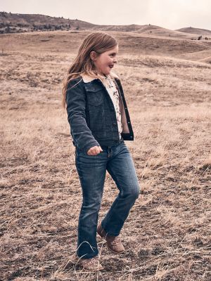 Girl's Wrangler® Premium Patch® Jean (4-14) in Dark Blue