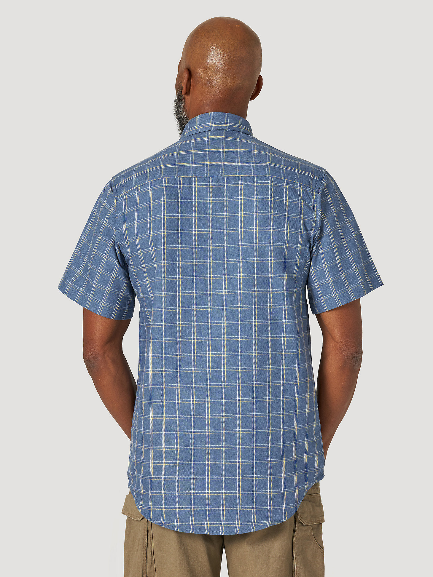 Wrangler® RIGGS Workwear® Plaid Work Shirt in Indigo Plaid alternative view 1