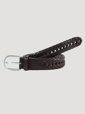 Brown Braided Leather Belt - Made In France