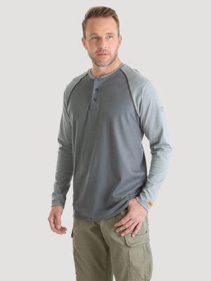 Men's Wrangler® FR Flame Resistant Long Sleeve Henley Baseball Shirt