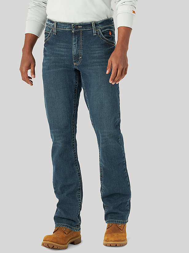 Men’s Wrangler® 20X® No. 42 Flame Resistant Vintage Bootcut Work Jean in Dark Denim