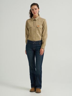 Women's Wrangler® FR Flame-Resistant Retro® Mae Bootcut Work Jean in Cherry