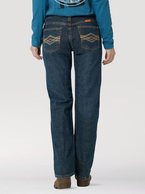 Women's Wrangler® FR Flame Resistant Mid-Rise Bootcut Jean in Crosshatch