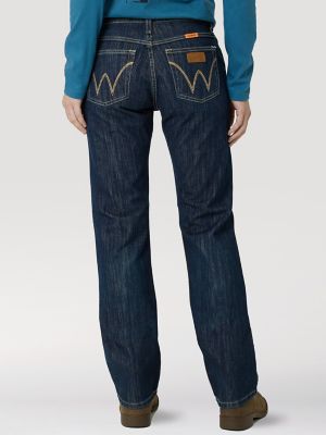 Women's Wrangler® FR Flame Resistant Mid-Rise Bootcut Jean in Rinse Wash