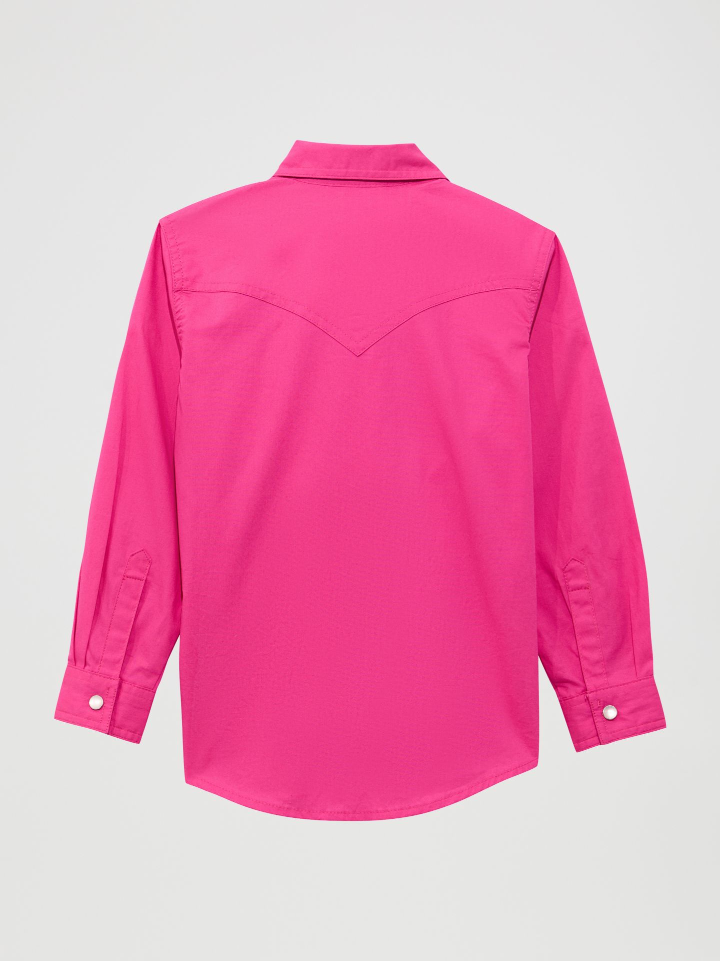 Рубашка Wrangler Long Sleeve Solid Western Snap для девочек, цвет: Розовый — фото 2
