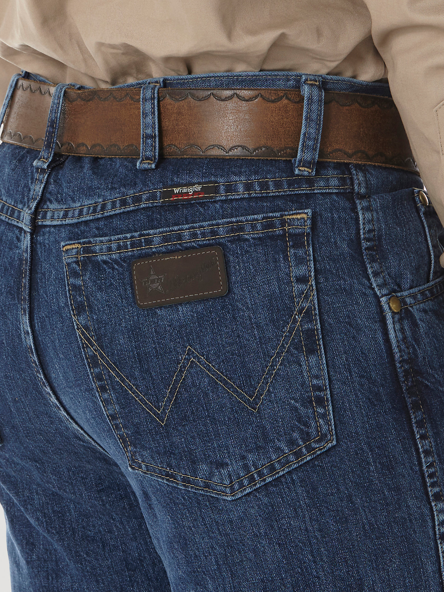 Men's Wrangler® PBR® Slim Fit Jean in Authentic Stone alternative view 3