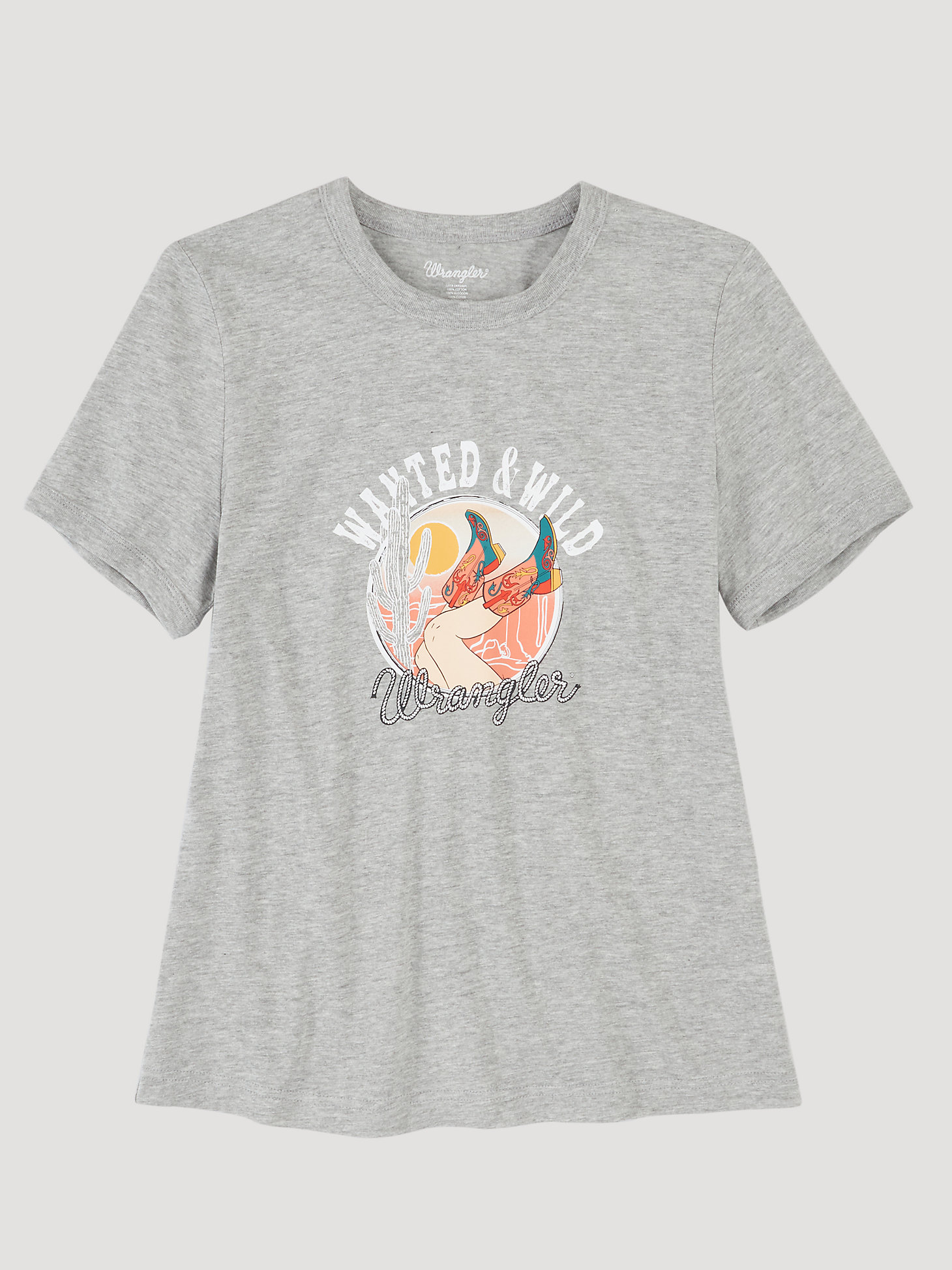 Women's Wanted And Wild Ringer Tee in Grey alternative view 3