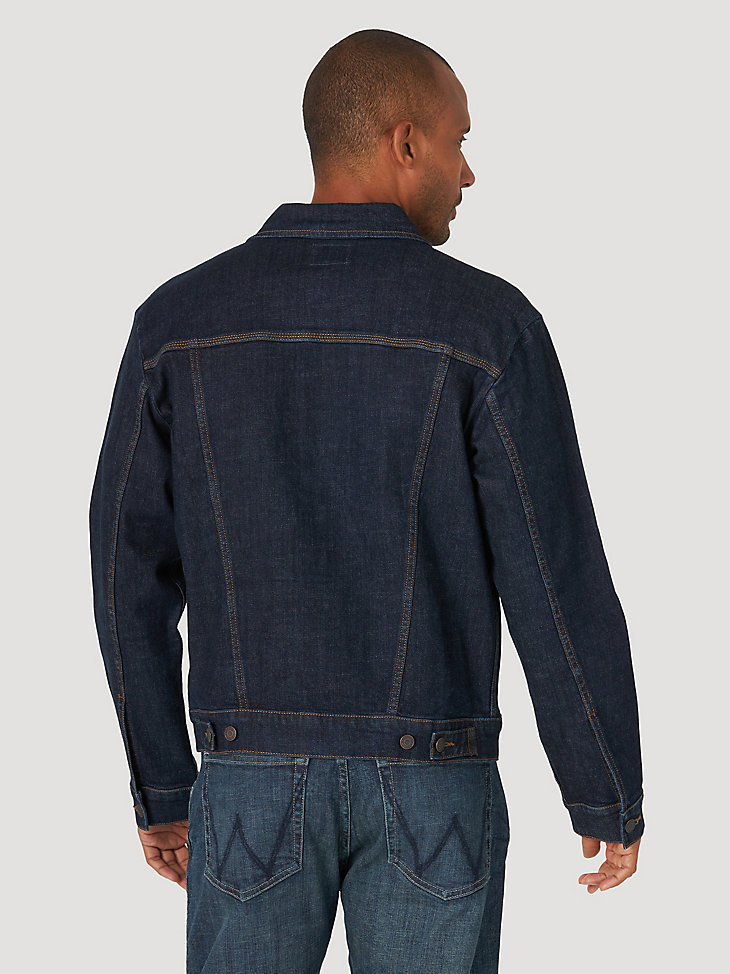 Men's Wrangler® Classic Denim Trucker Jacket in Dark Wash alternative view 4