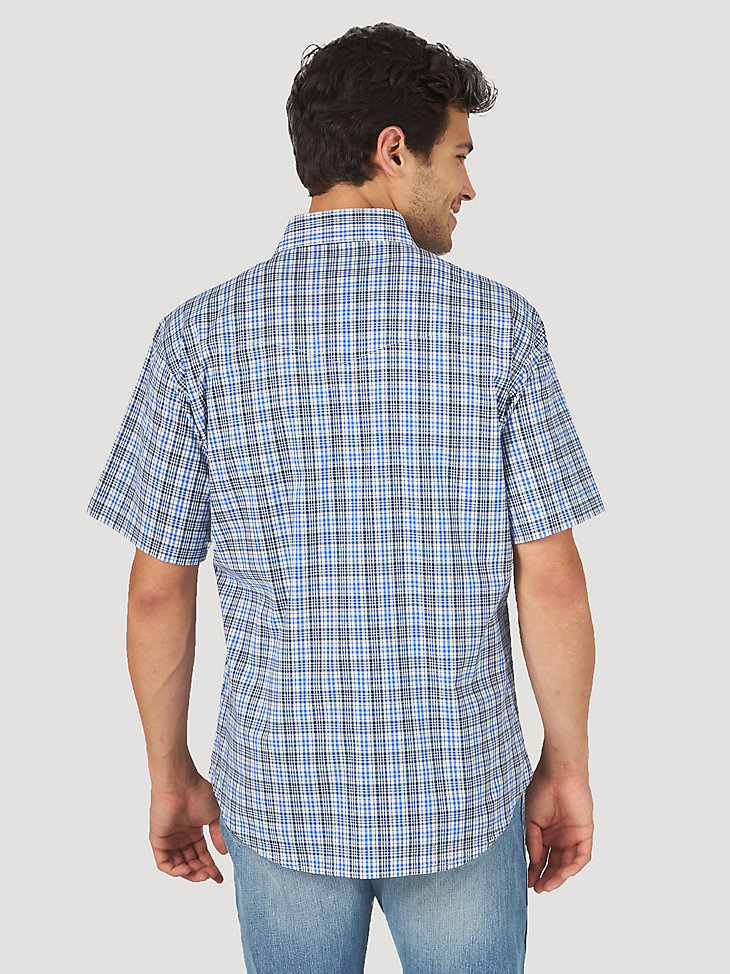 GRMO Men Long Sleeve Plaid Print Button Down Casual Slim Fit Dress Checkered Shirt