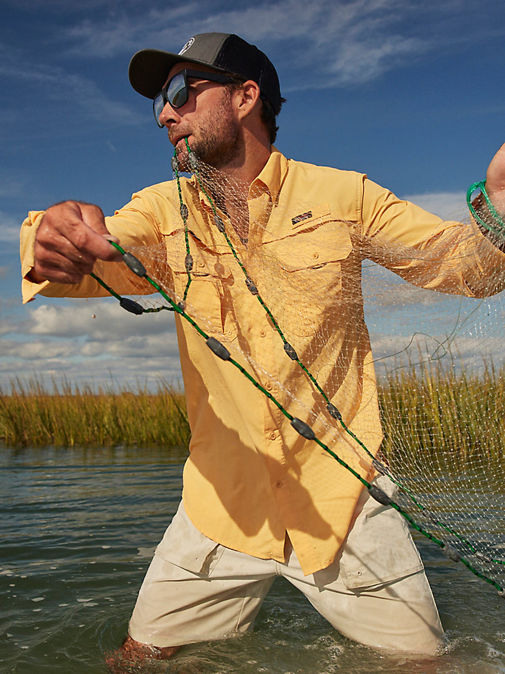 ATG By Wrangler™ Men's Angler Long Sleeve Shirt in Chamois main view