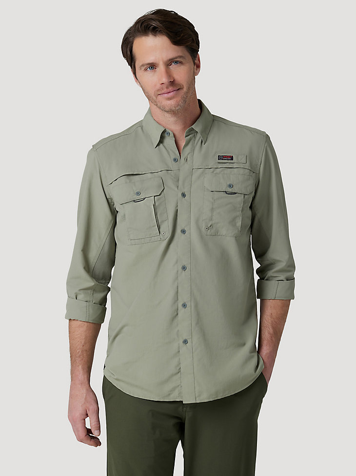 ATG By Wrangler™ Men's Angler Long Sleeve Shirt in Dried Sage main view