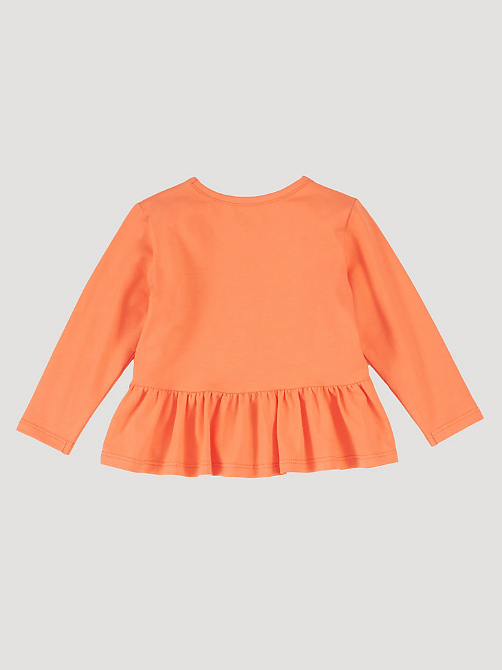 Baby Girl Long Sleeve Rodeo Ready Graphic Tee in Orange alternative view