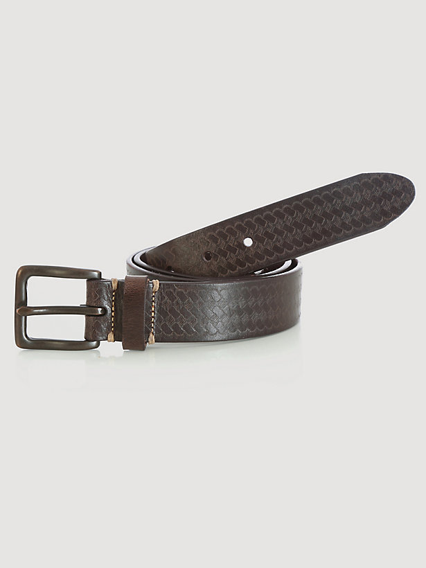 Men's Rugged Wear® Basketweave Belt in Chocolate