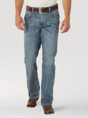 Men's Wrangler Retro Slim Fit Bootcut Jean in Light Stonewash Codigo –  Pard's Western Shop Inc.