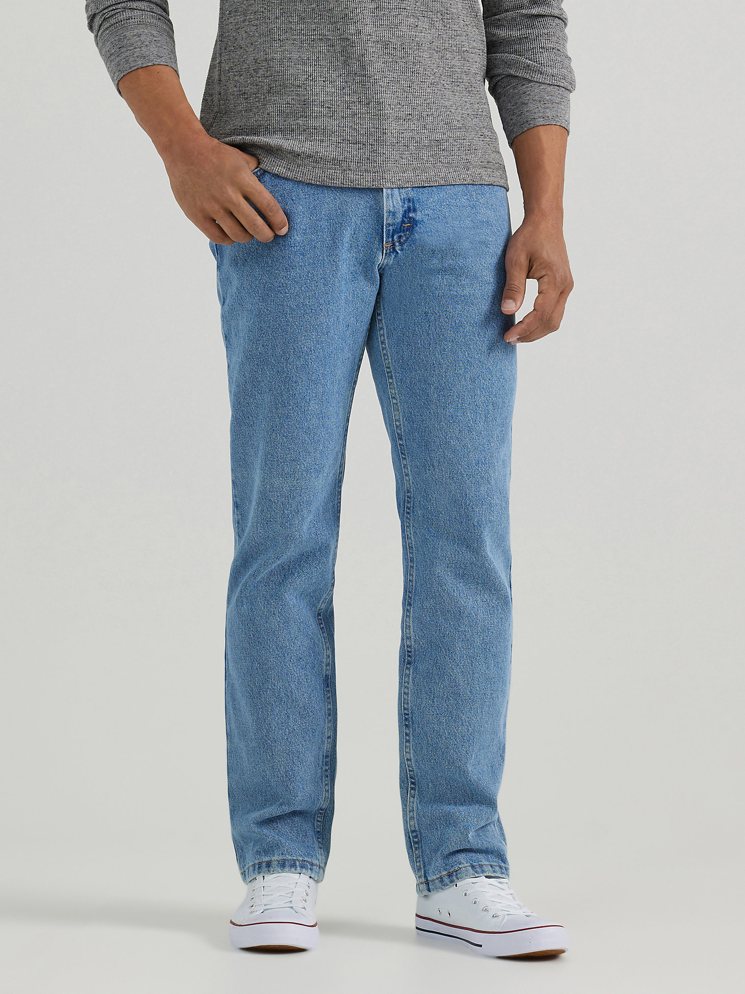 Men's Wrangler Authentics® Regular Fit Cotton Jean in Light Stonewash main view
