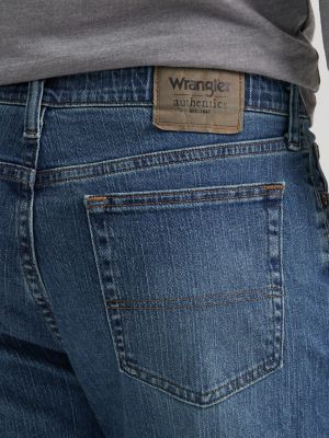 Mens Wrangler Denim Jeans Regular Fit Straight Leg Stretch Men Pants Sizes  30-44