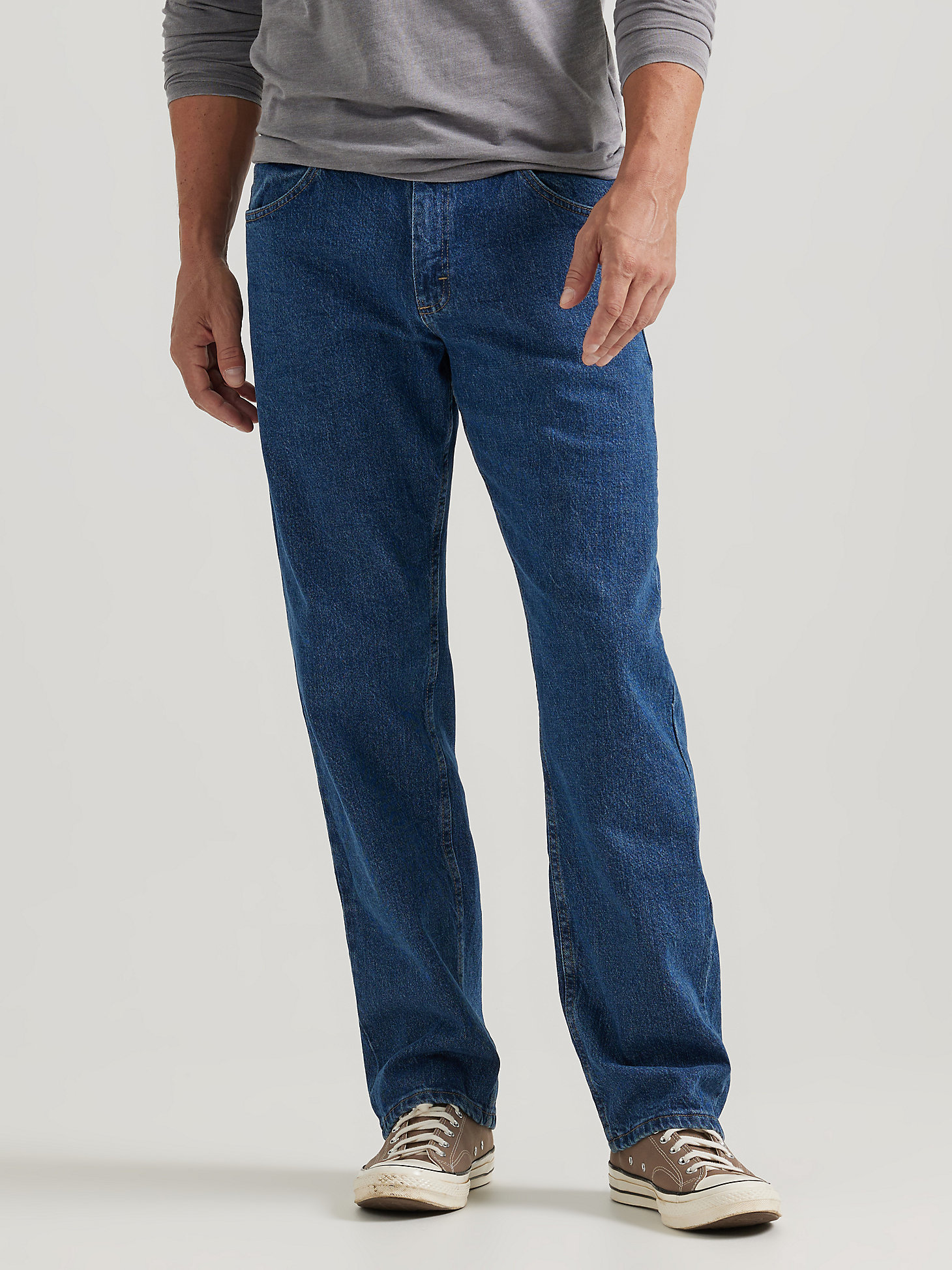 Men's Wrangler Authentics® Relaxed Fit Flex Jean in Dark Stonewash main view