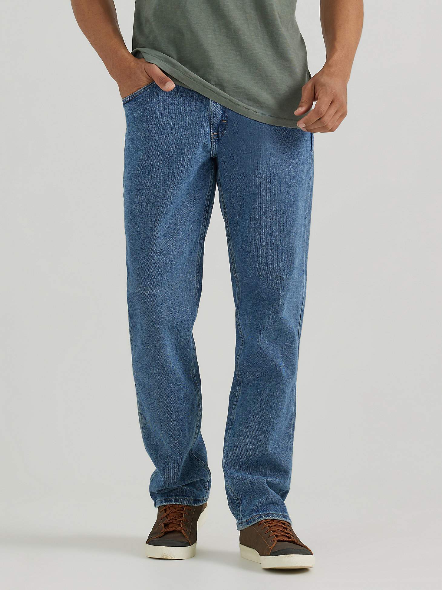 Men's Wrangler Authentics® Relaxed Fit Flex Jean in Vintage Blue main view