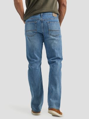 Level 7 Men's Zipper Utility Pocket Relaxed Bootcut Distressed