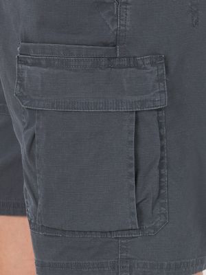 Wrangler Men's Relaxed Fit Stretch Cargo Shorts - Anthracite Color, 10" Inseam, Size 46, With Phone Pocket