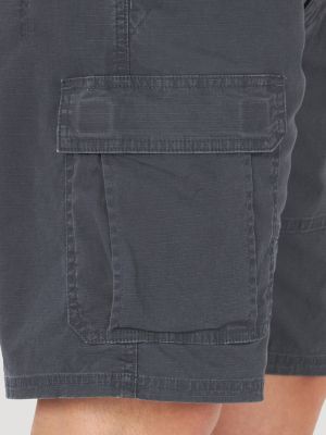 Wrangler Authentics Klassieke stretch-cargoshorts voor heren, met losse pasvorm, cargos, antraciet camouflage, 36