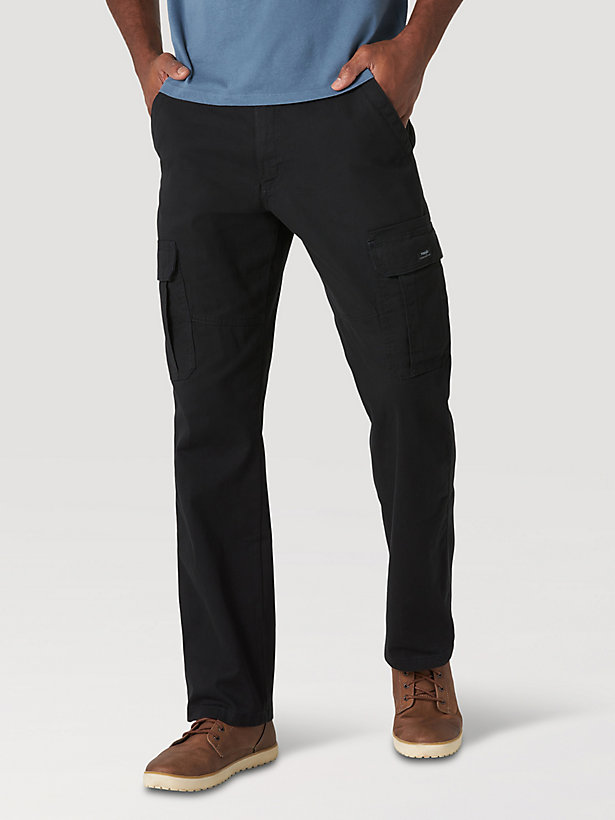 Men's Wrangler Authentics® Relaxed Stretch Cargo Pant in Black