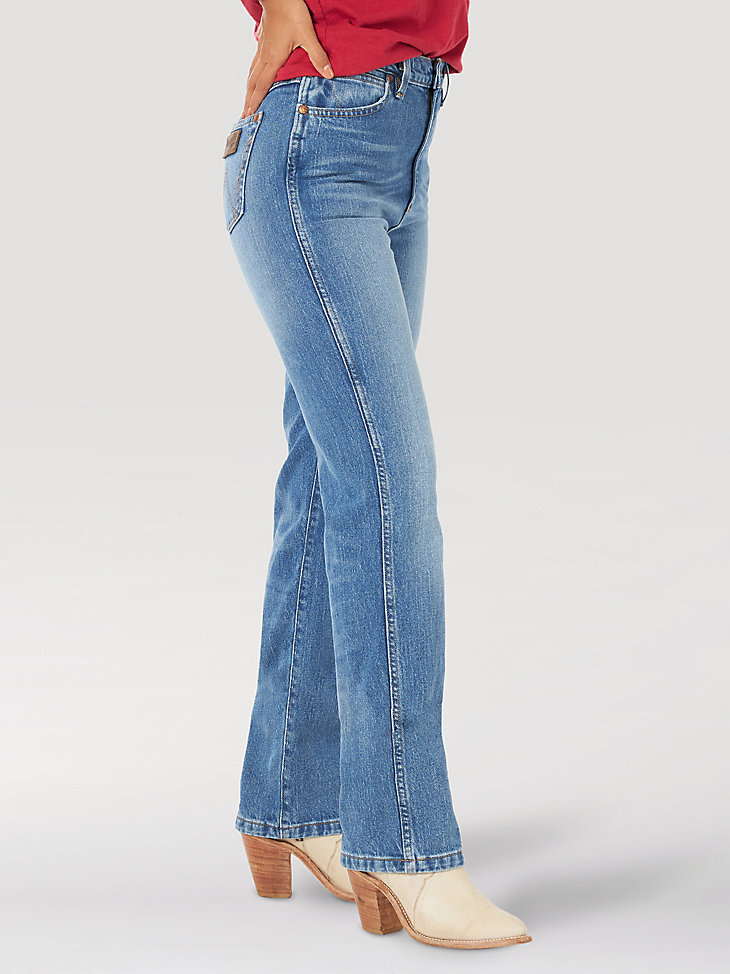 Women's Wrangler Rooted Collection™ USA High Rise Straight Leg Jean in Blue alternative view