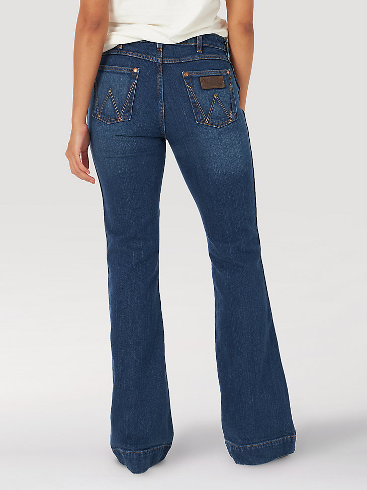 Women's Wrangler Rooted Collection™ USA High Rise Trouser Jean in Blue alternative view 2