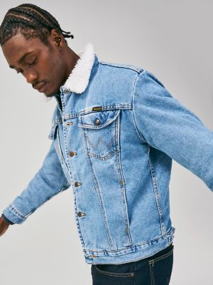 Wrangler® Western Sherpa Lined Denim Jacket in AW Wash