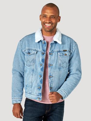 Hoodie for Men Fleece Denim Mid Blue Jeans Jacket Men 