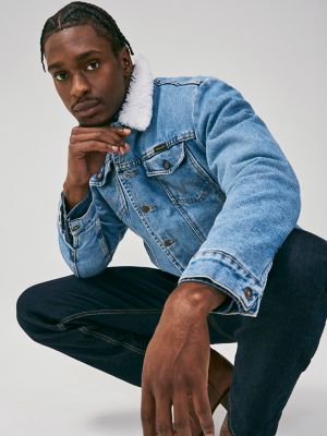 Wrangler® Western Sherpa Lined Denim Jacket in AW Wash